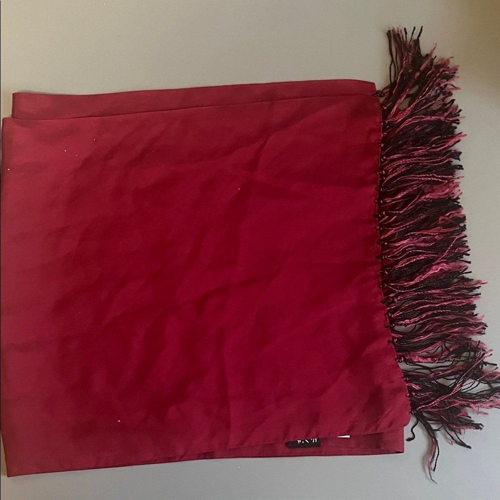 Red Fringe Scarf - The Monk’s Studio Paris